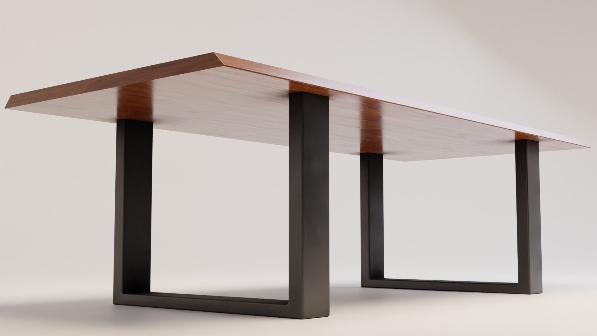 Wooden Walnut Designer Coffee Table Low-poly 3D model_1