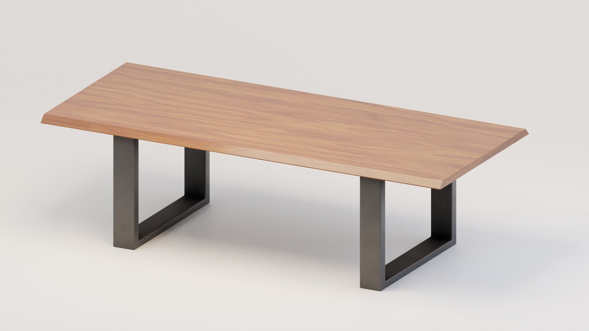 Wooden Walnut Designer Coffee Table Low-poly 3D model_4