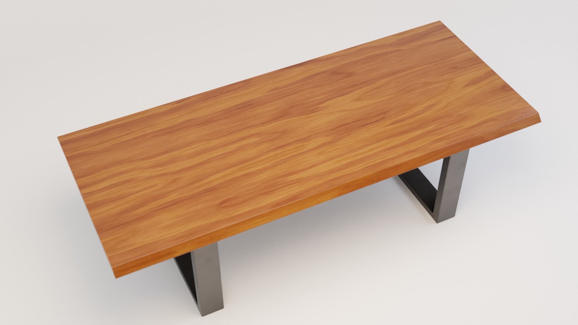 Wooden Walnut Designer Coffee Table Low-poly 3D model_3