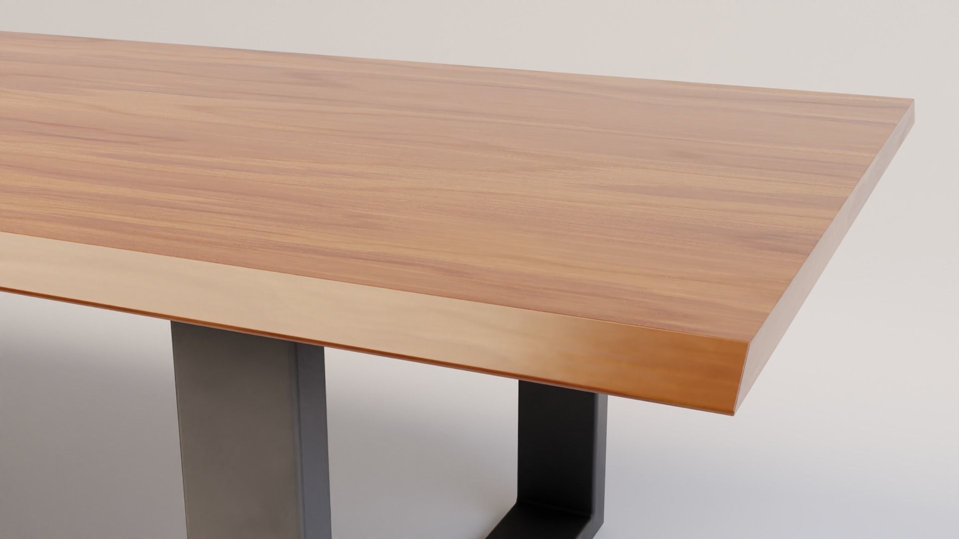 Wooden Walnut Designer Coffee Table Low-poly 3D model_2