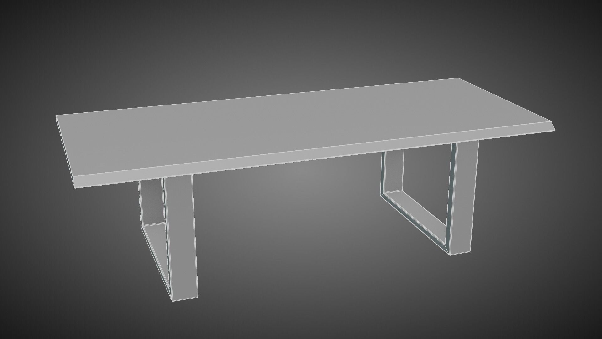 Wooden Walnut Designer Coffee Table Low-poly 3D model_6