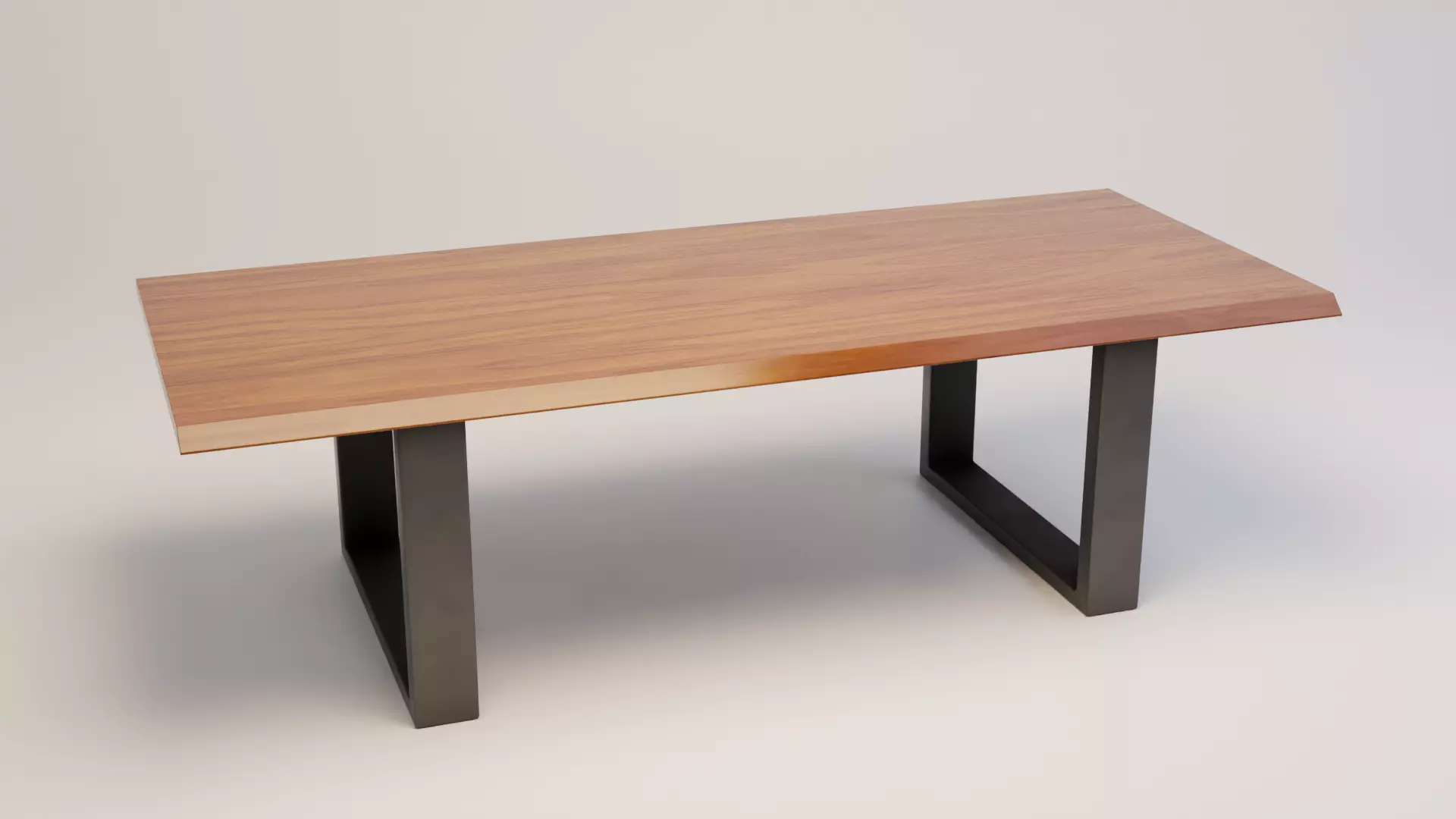 Wooden Walnut Designer Coffee Table Low-poly 3D model_0