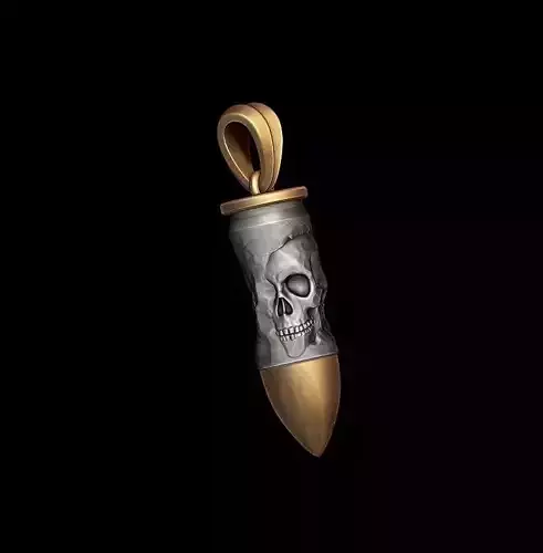 bullet skull pendant v2 3D print model