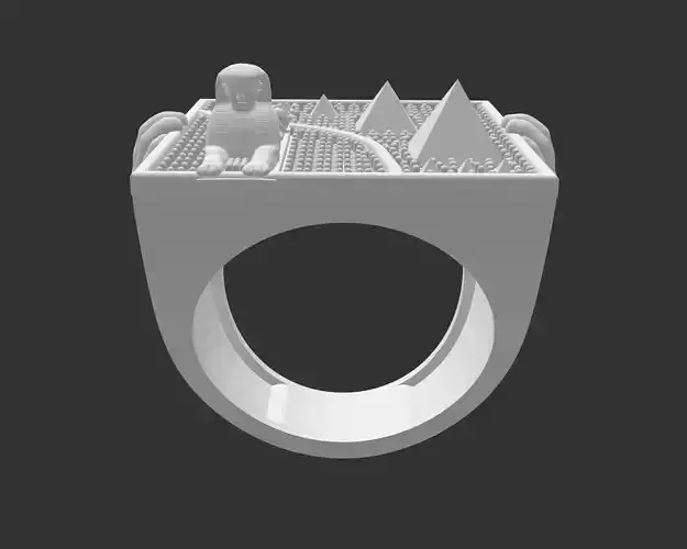 Diamond Sphinx Ring 3D print model