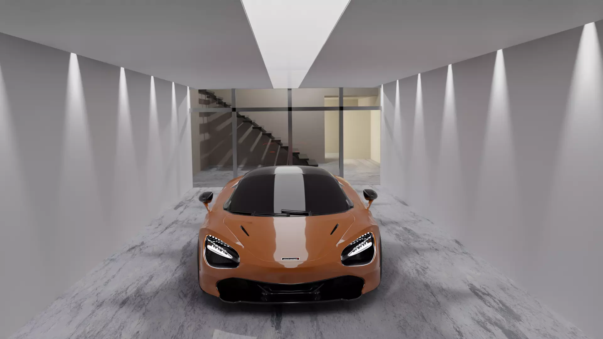 Mclaren in a luxury garage Free 3D model