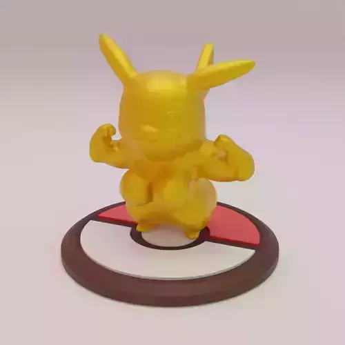Pokemon Pikachu with extreme Muscle workout 3D print model