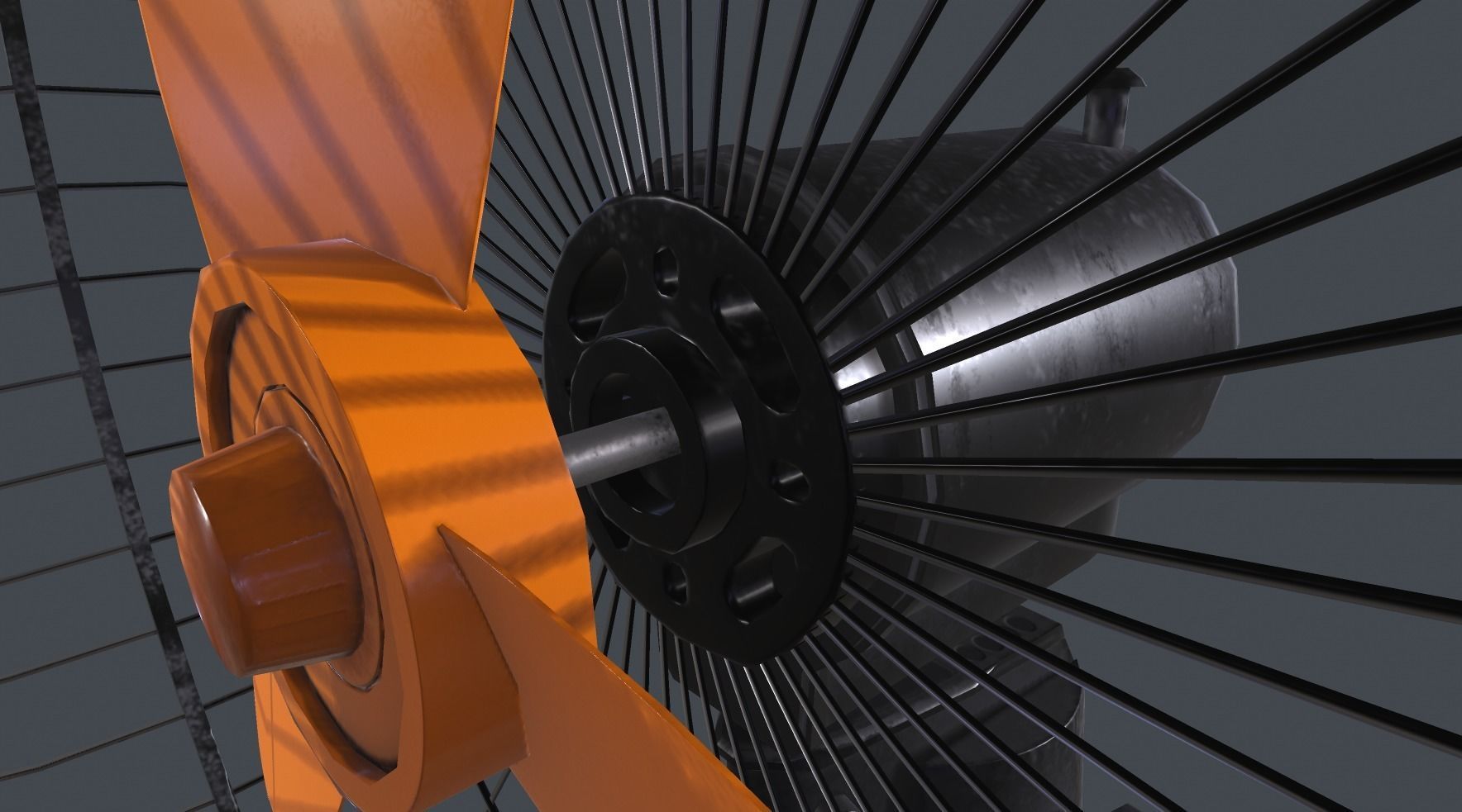 Floor fan Low-poly 3D model_9