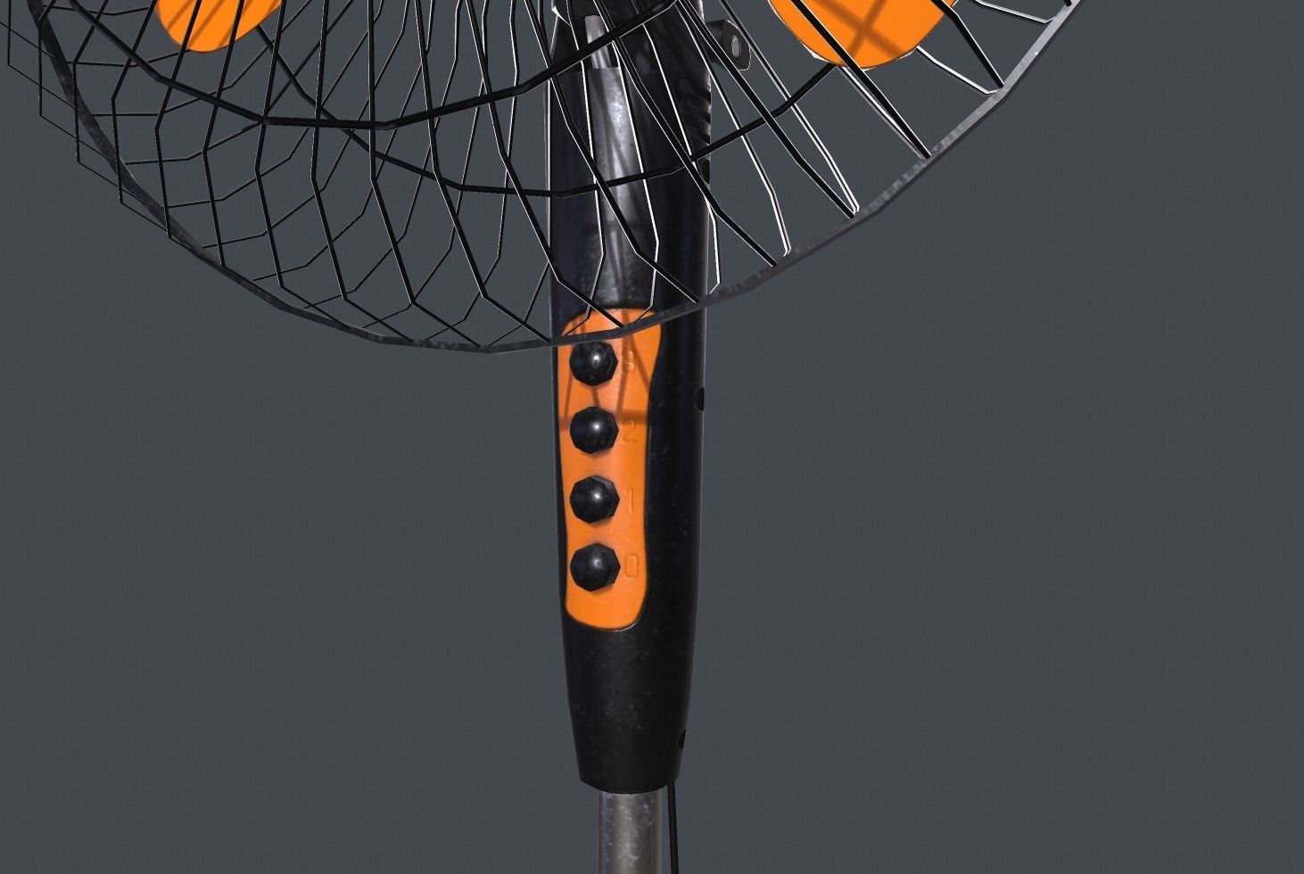 Floor fan Low-poly 3D model_11