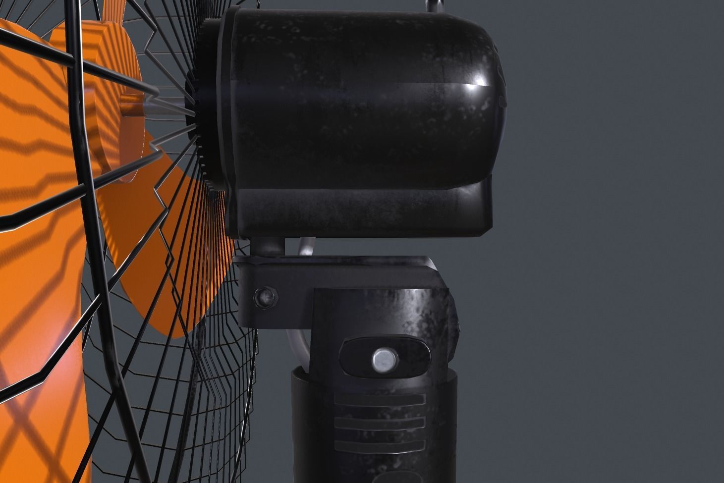 Floor fan Low-poly 3D model_10