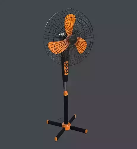 Floor fan Low-poly 3D model