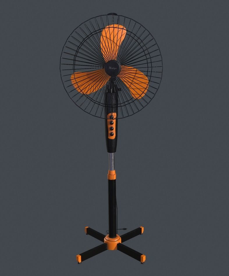 Floor fan Low-poly 3D model_2
