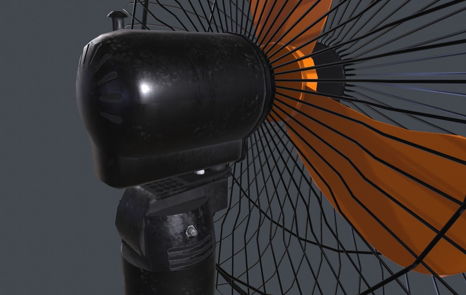 Floor fan Low-poly 3D model_7