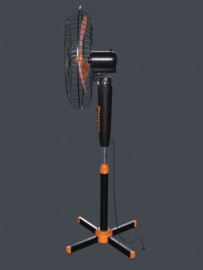 Floor fan Low-poly 3D model_5