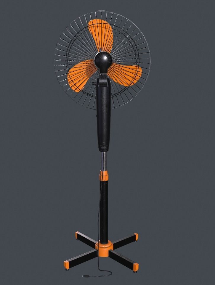 Floor fan Low-poly 3D model_4