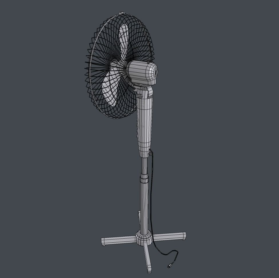 Floor fan Low-poly 3D model_18
