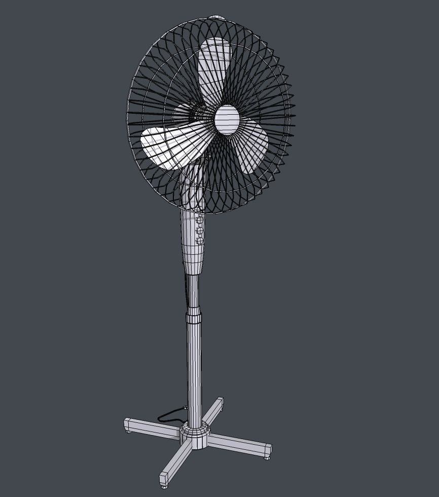 Floor fan Low-poly 3D model_17