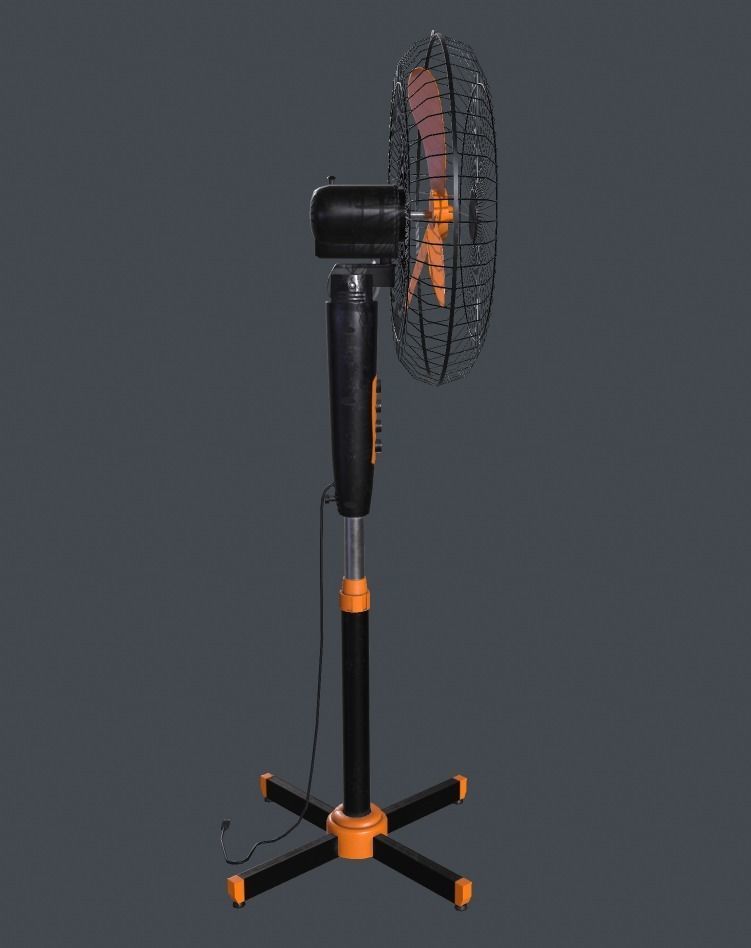 Floor fan Low-poly 3D model_3