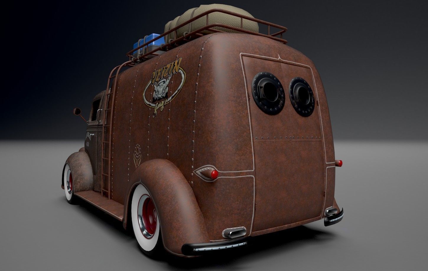Food Truck Oldschool 3D model_9