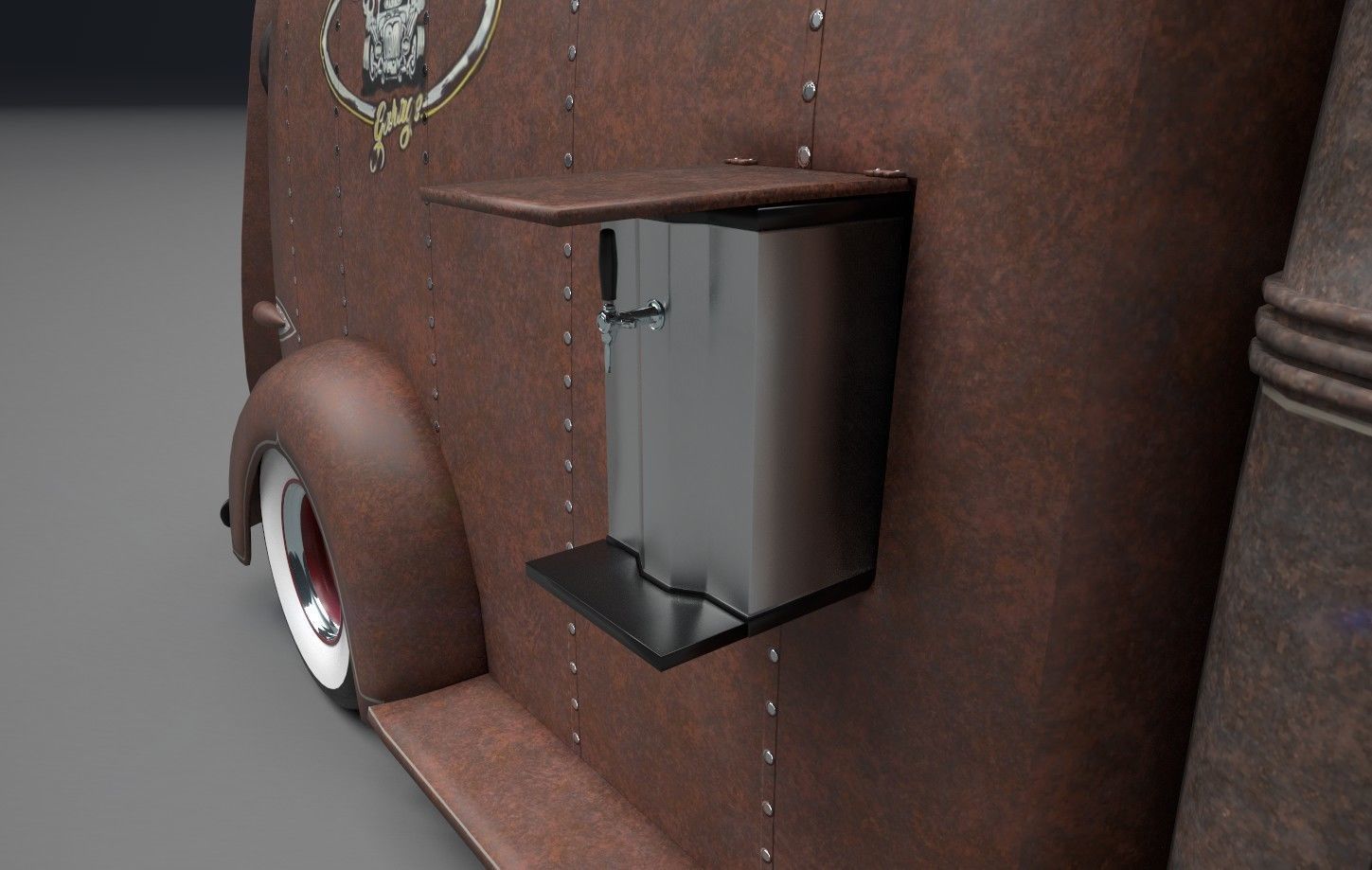 Food Truck Oldschool 3D model_8