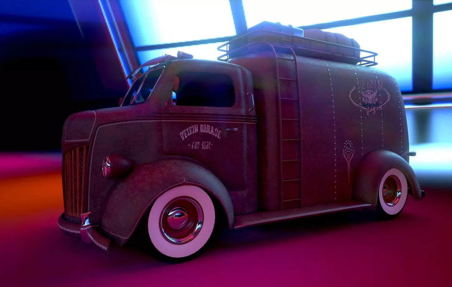 Food Truck Oldschool 3D model_0