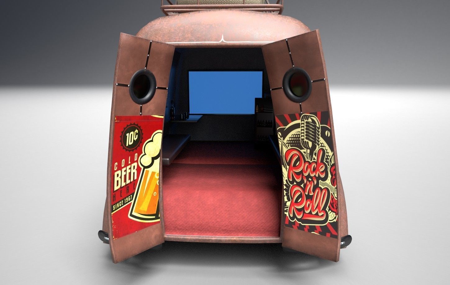 Food Truck Oldschool 3D model_6