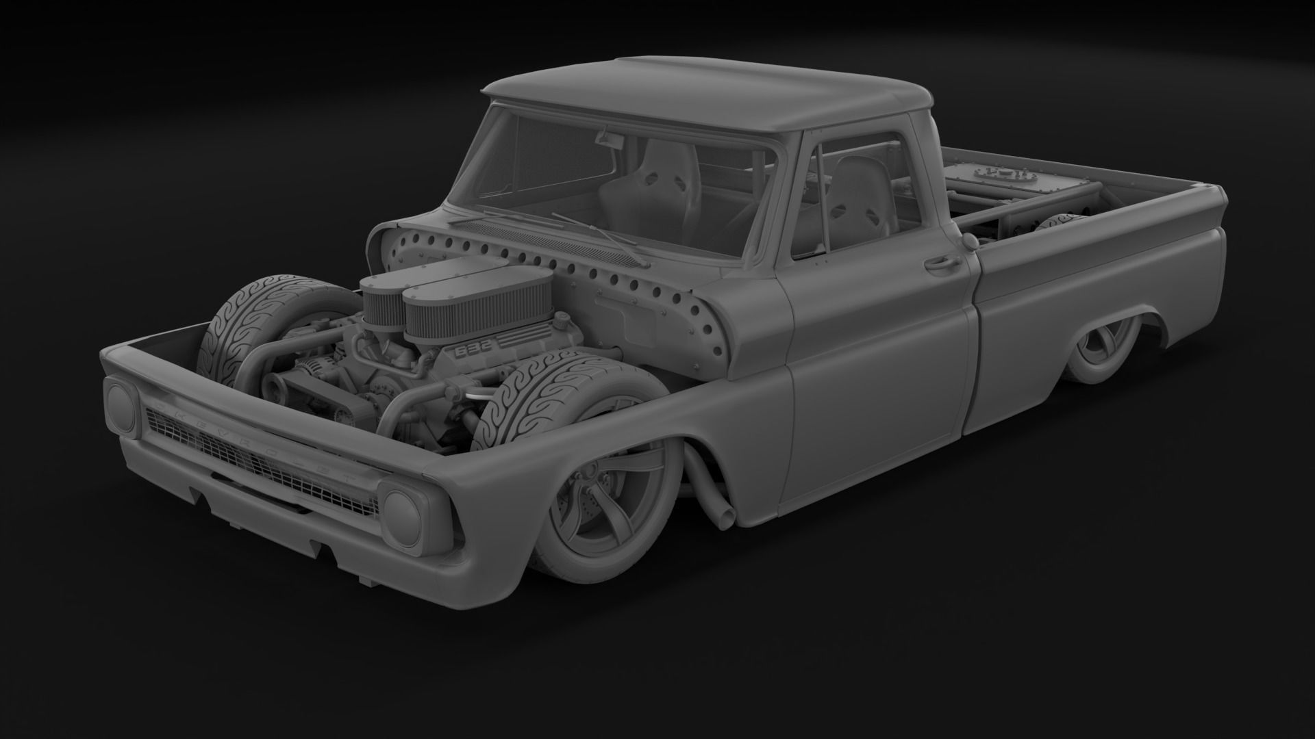 1966 CHEVROLET C10 CUSTOM TRANS KIT 3D print model_26