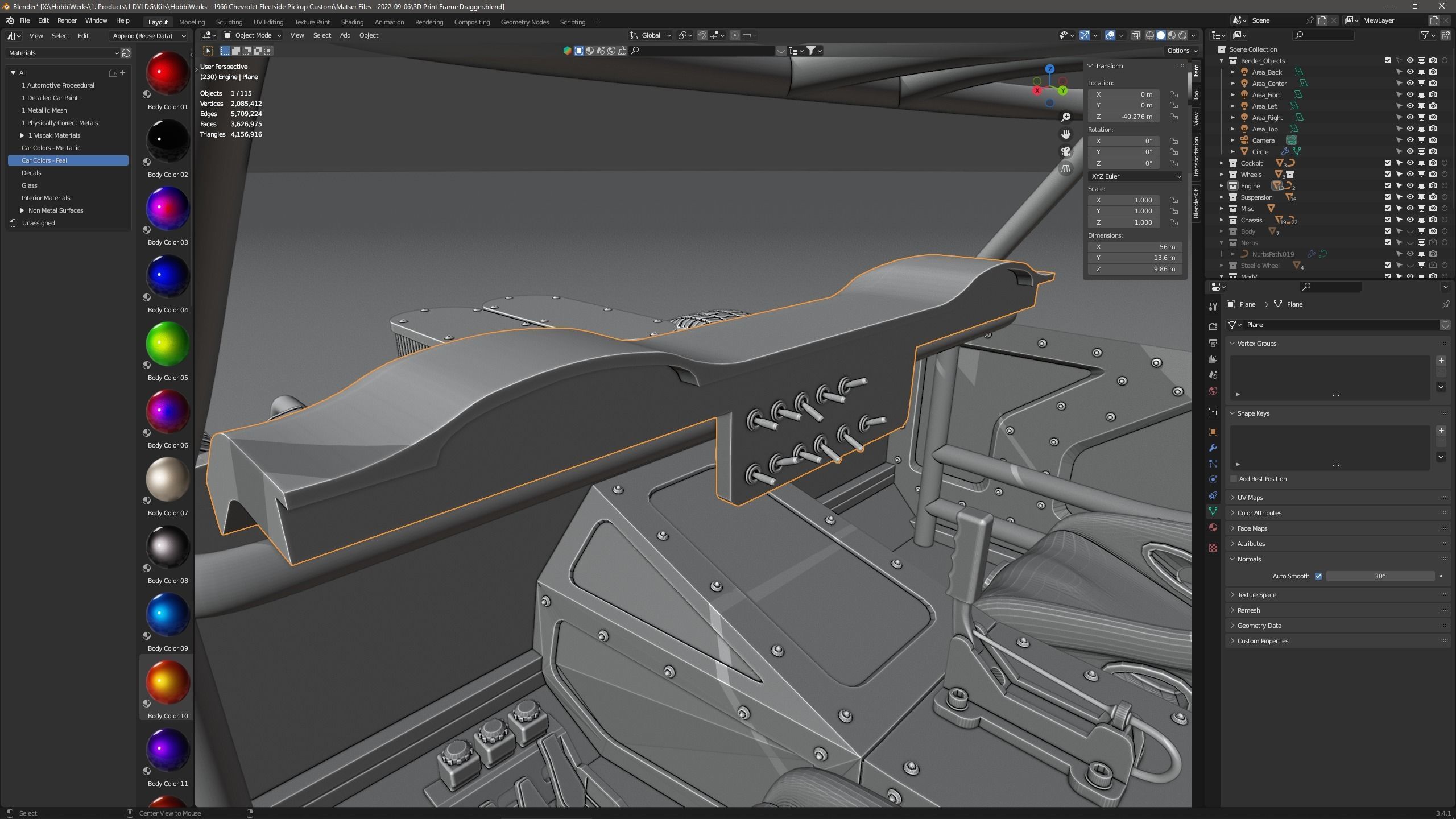 1966 CHEVROLET C10 CUSTOM TRANS KIT 3D print model_38