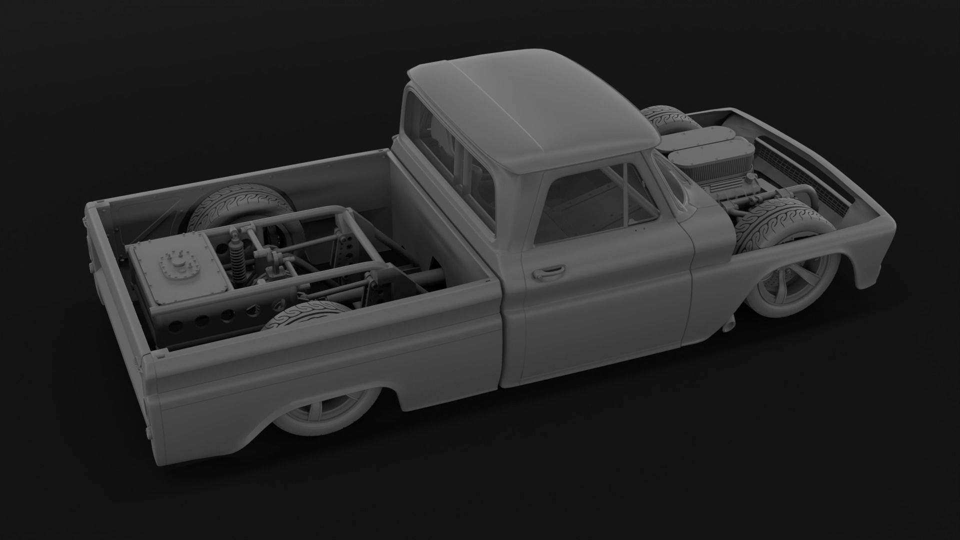 1966 CHEVROLET C10 CUSTOM TRANS KIT 3D print model_27
