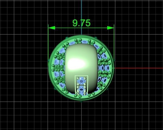 luxurious set long earring and pendant brush with stones 3D Model Collection_5