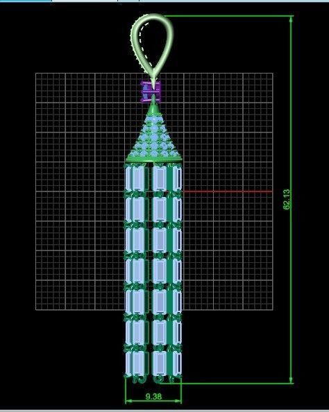 luxurious set long earring and pendant brush with stones 3D Model Collection_20