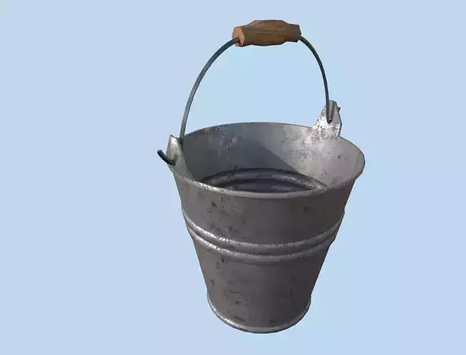 Metal Bucket - Farm tools collection - Ar-Vr ready PBR Low-poly 3D model