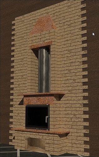 Fireplace brick in building Free 3D print model