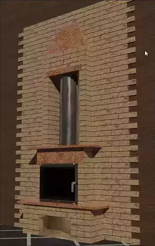 Fireplace brick in building