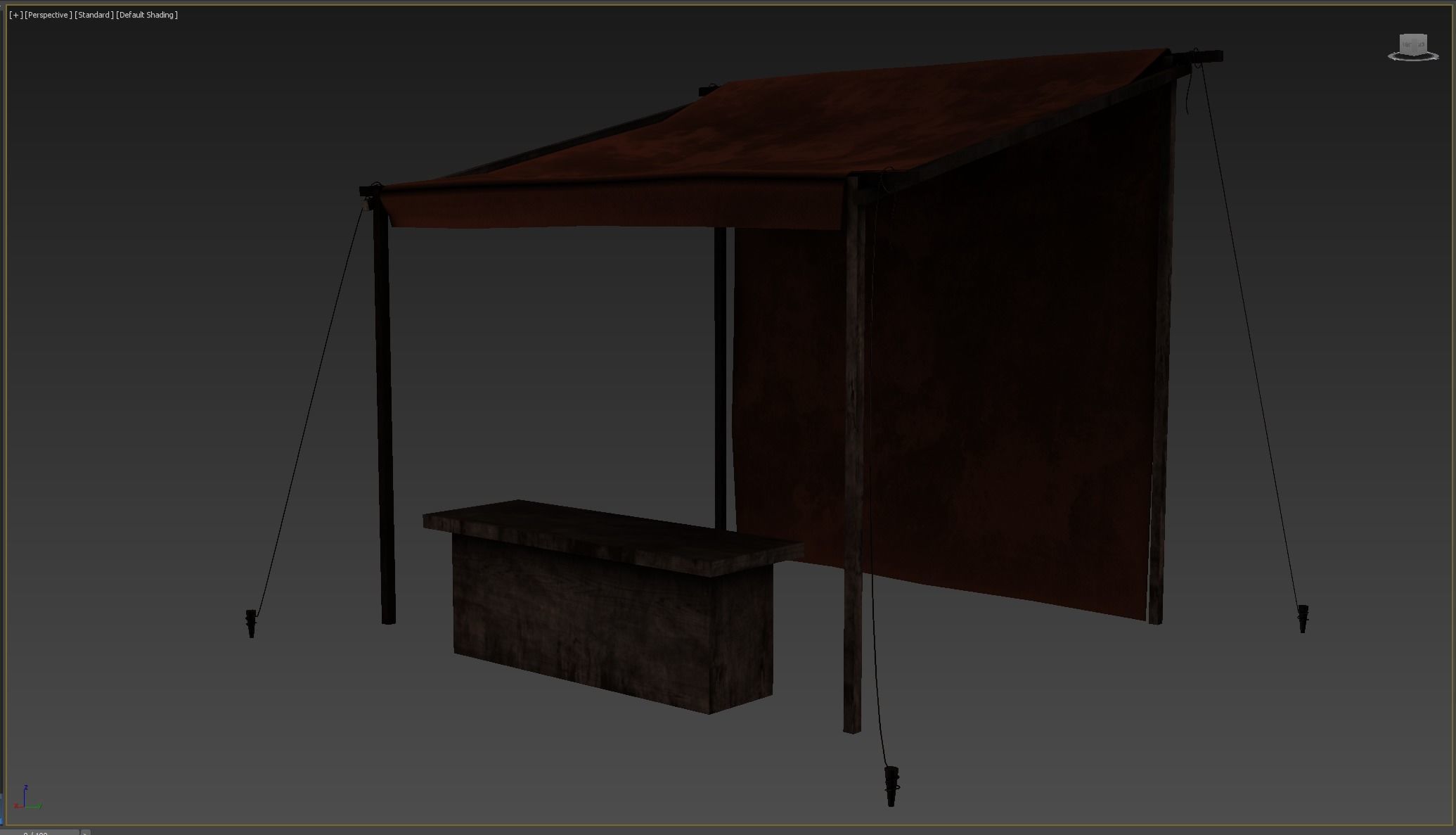 Market Stall Cotton Low-poly 3D model_7