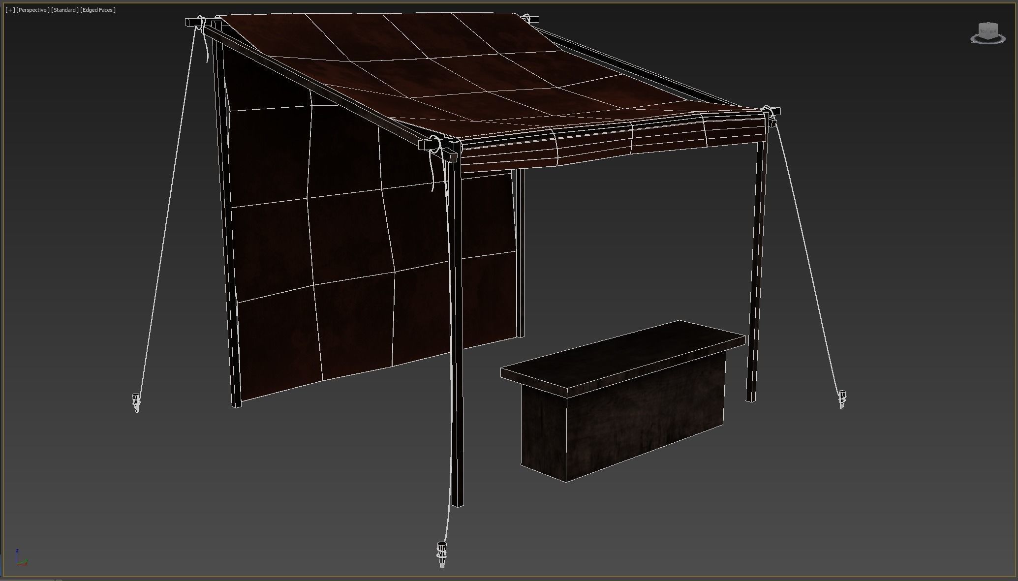 Market Stall Cotton Low-poly 3D model_8