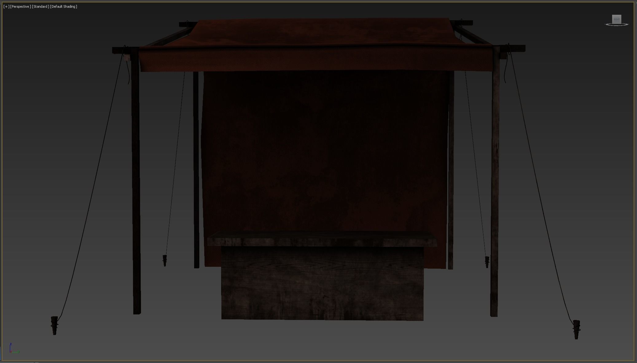 Market Stall Cotton Low-poly 3D model_6