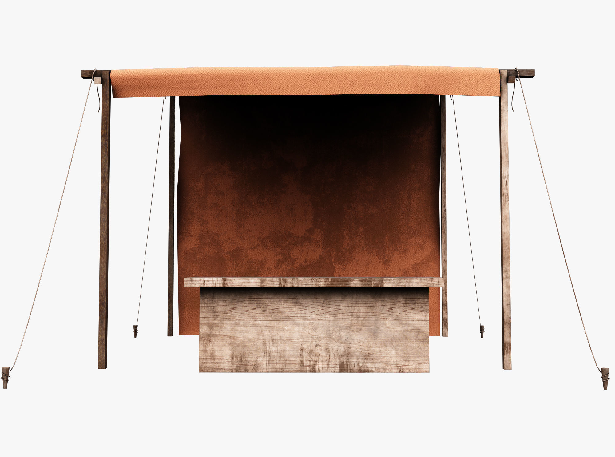 Market Stall Cotton Low-poly 3D model_1