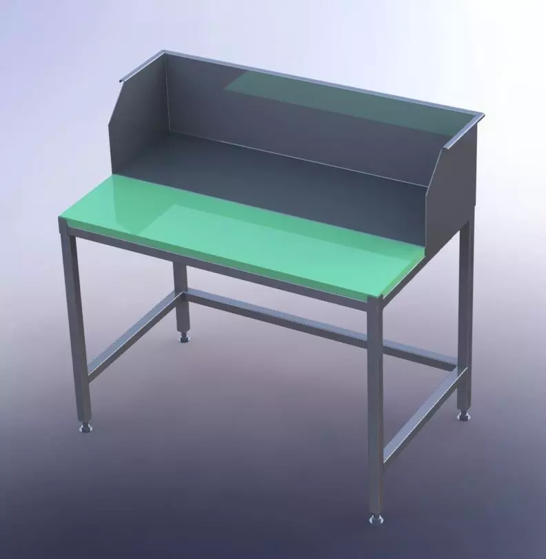 Stainless Steel Industrial Table for Gastronomy Production 3D model