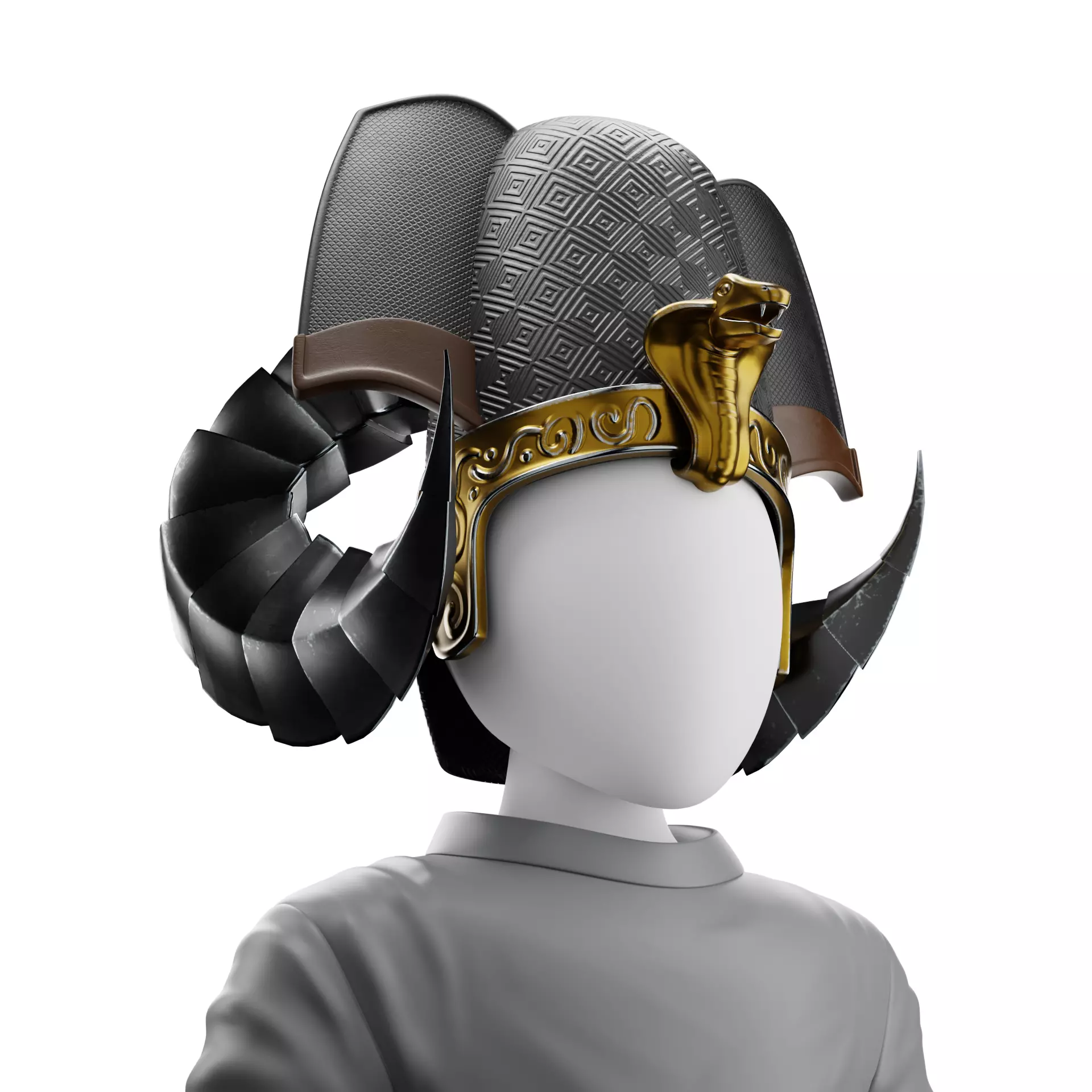 Pharaoh Hat 04 - SciFi Character Design Low-poly 3D model Low-poly 3D model_0