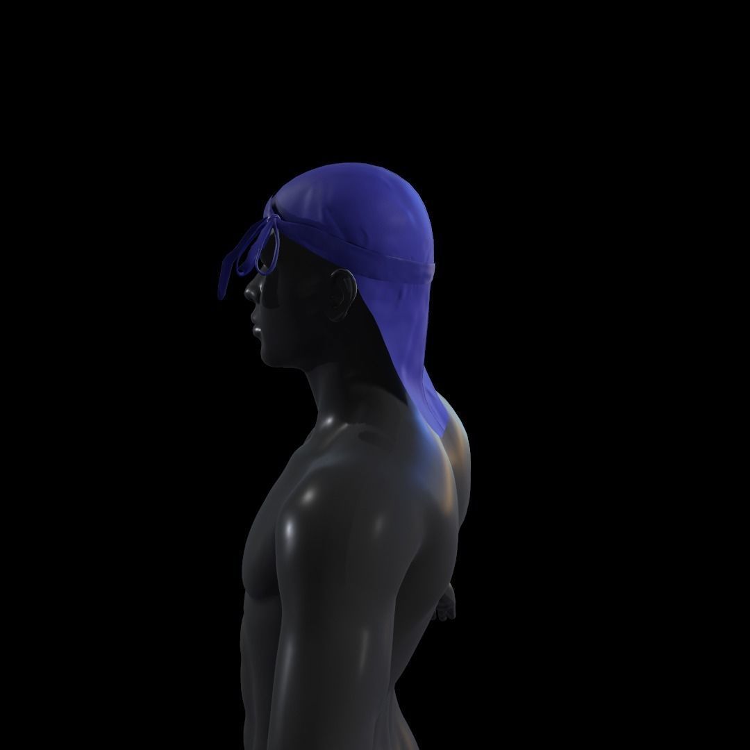 Durag pirate hat Low-poly 3D model_5