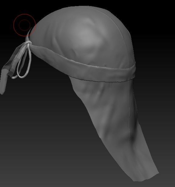 Durag pirate hat Low-poly 3D model_6
