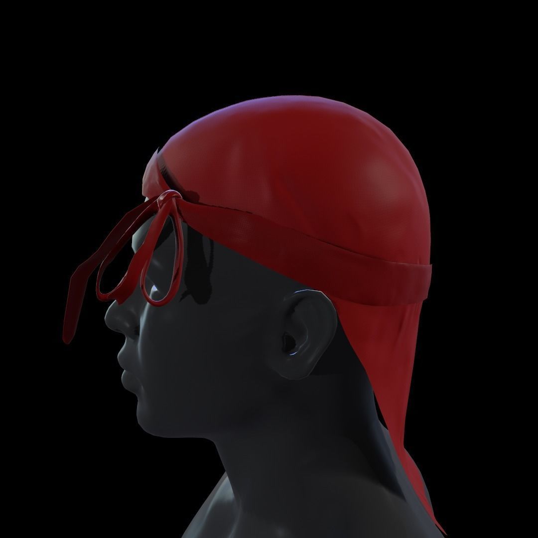 Durag pirate hat Low-poly 3D model_1