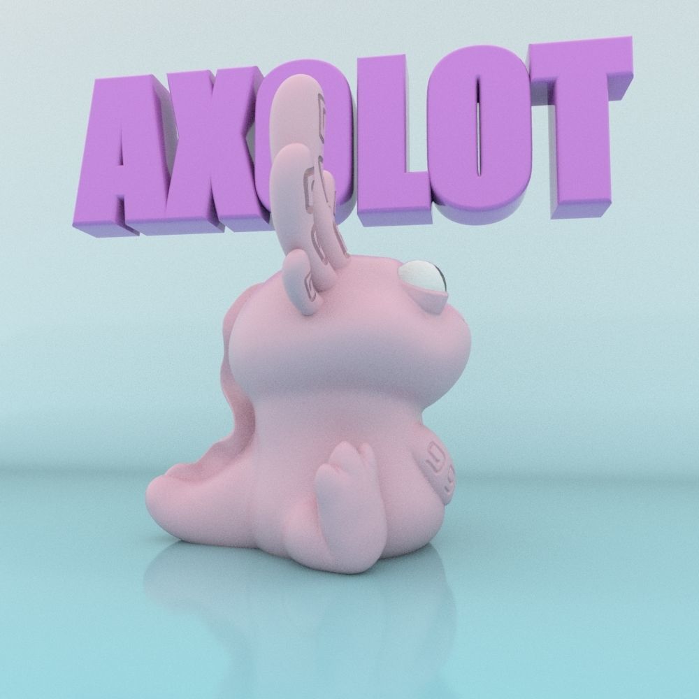 CUTE AXOLOTL 3D print model_2