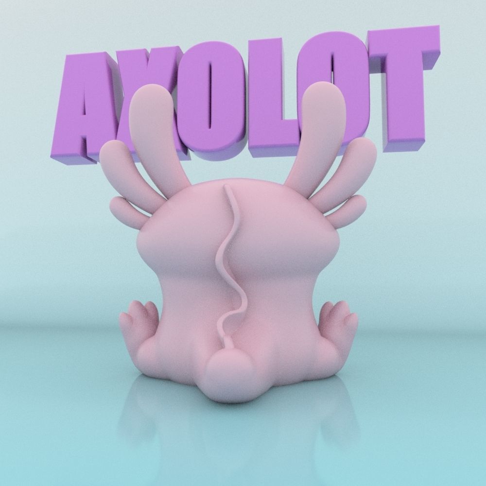 CUTE AXOLOTL 3D print model_1