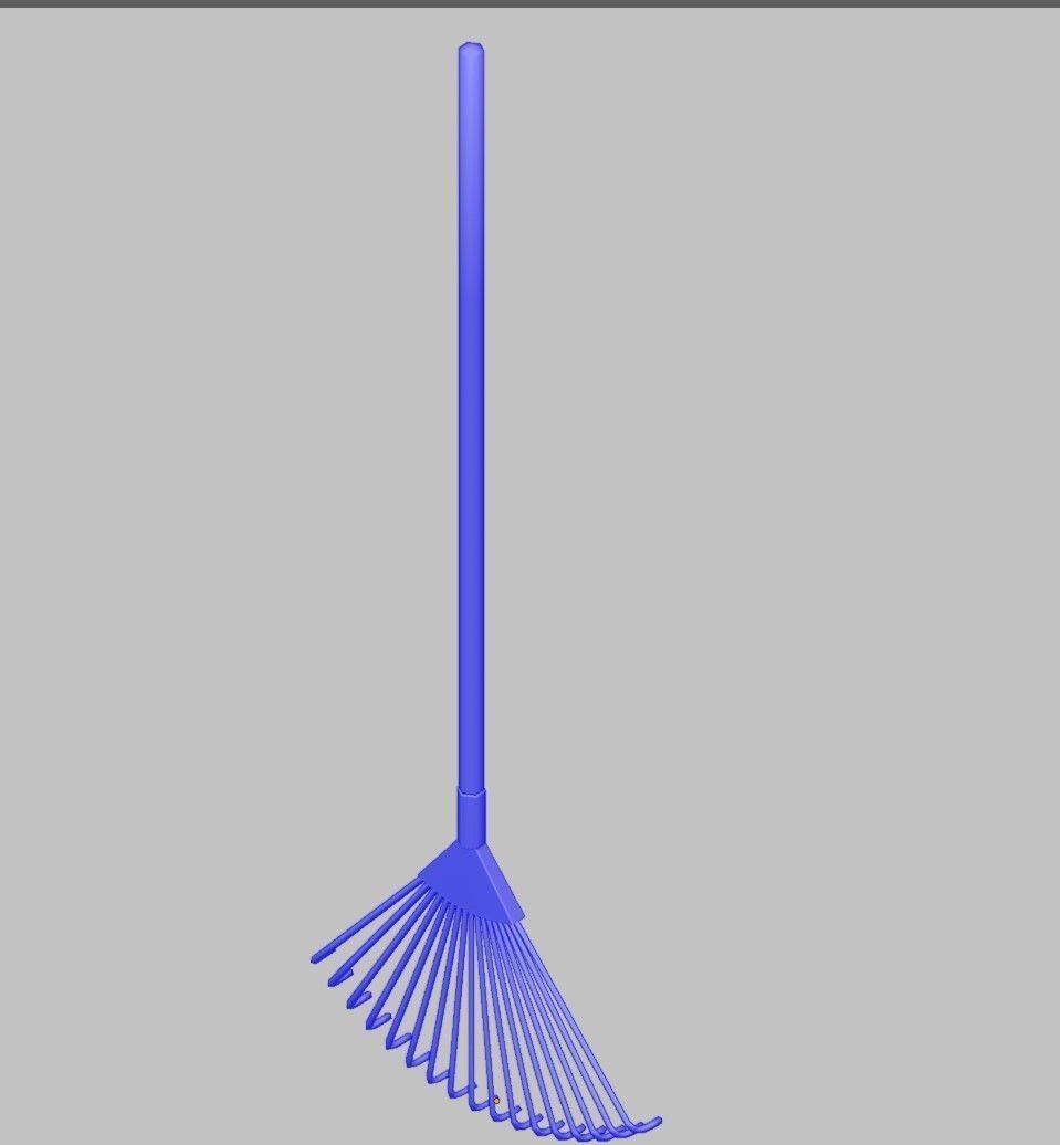 Realistic Rake - Farm tools collection - Ar-Vr ready PBR Low-poly 3D model_6