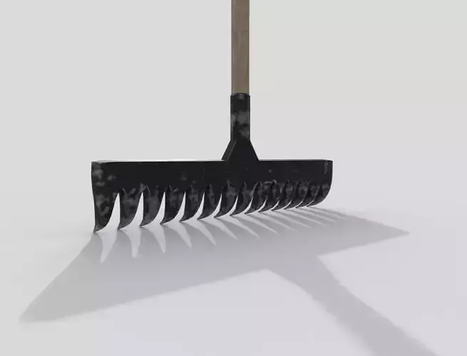 Realistic Rake - Farm tools collection - Ar-Vr ready PBR Low-poly 3D model