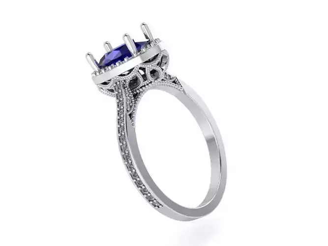 oval halo cathedral ring 327