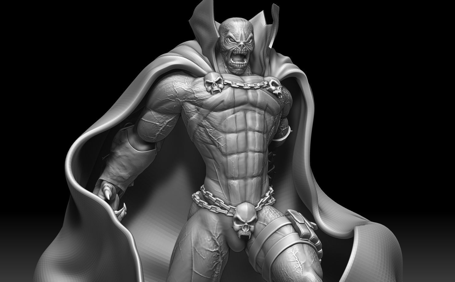 Spawn gothic statue 3D print model_17