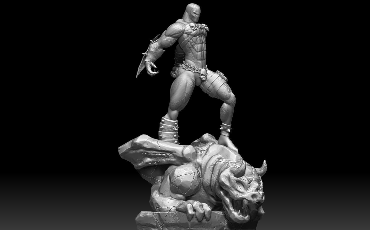 Spawn gothic statue 3D print model_14