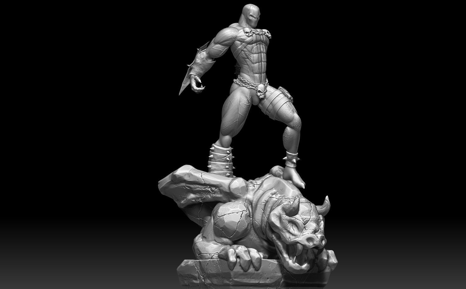 Spawn gothic statue 3D print model_16